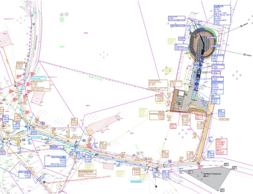 Sanierung und Schutz der Talsperre Dröda: Übersicht Planung Entwässerung... Übersicht Planung Entwässerung Ortsnetz Berglas