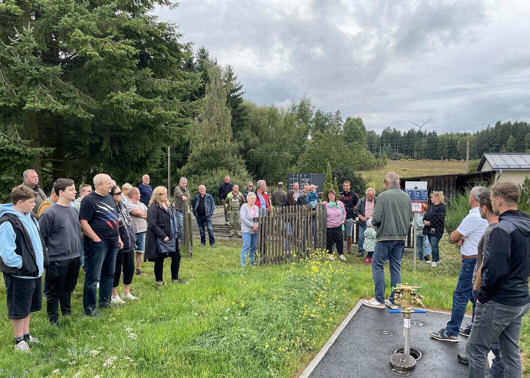 Wasserfest Brunnendorf OT Gettengrün, Adorf Ansprache beim Wasserfest in Gettengrün